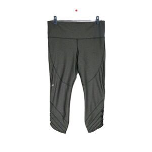 Under Armour Compression Heatgear Gray Gym Yoga Crop Pants Womens Size L